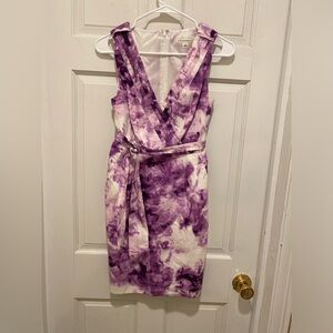 Banana Republic Purple Ruched Sheath Midi Dress